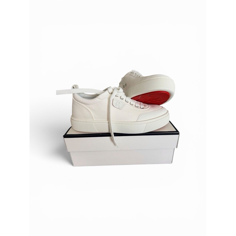 Christian Louboutin Women’s Platform Sneakers Vieira White Size 37.5 Designer